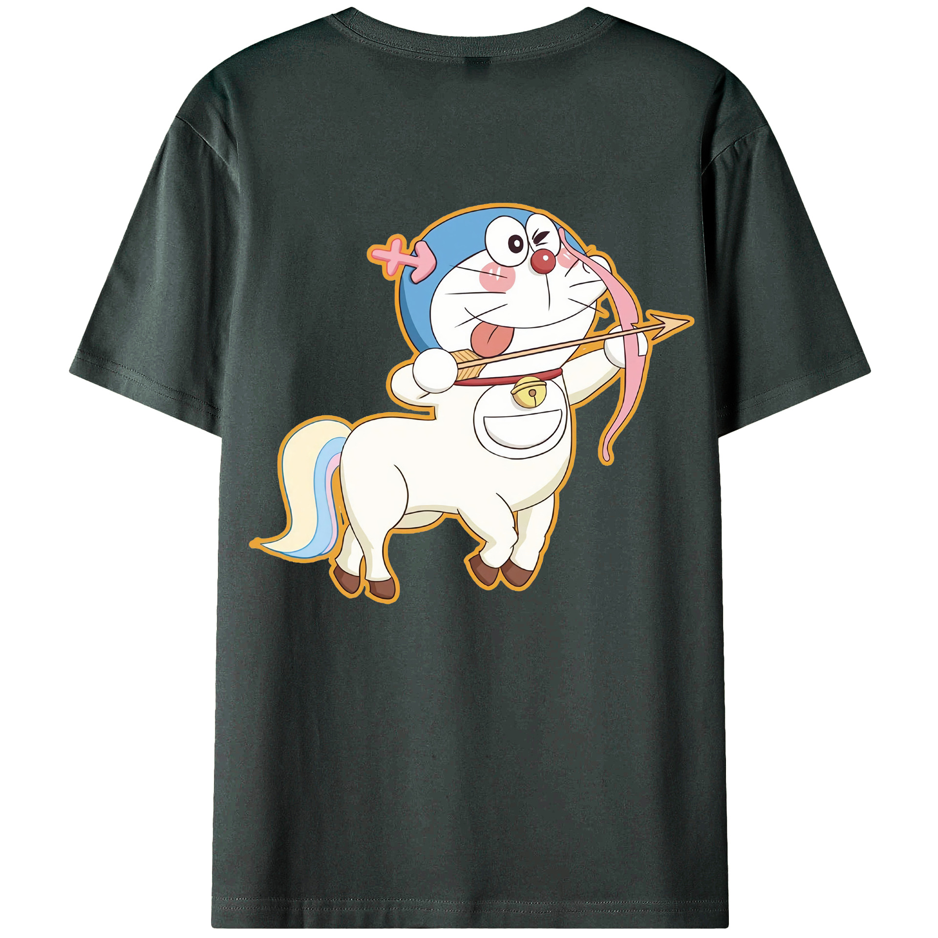 （画像用） ドラえもん Doraemon 綿100％ メンズ半袖Tシャツ（バックプリント） 通気性